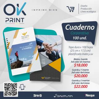 Cuadernos corporativos personalizados con inserto