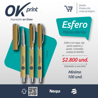 Esfero bambú