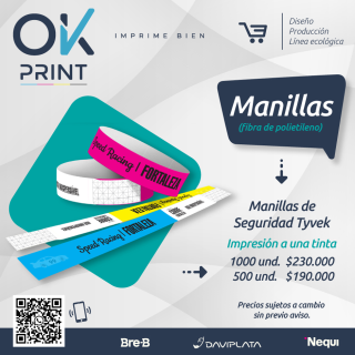 Manillas tyvek para eventos y seguridad