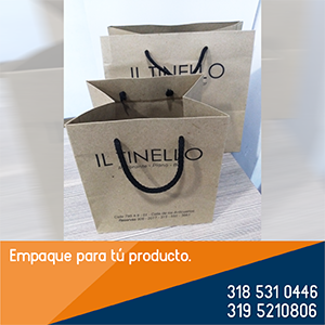 Empaque Bolsa en Papel kraft o Bond Blanco 115 gramos